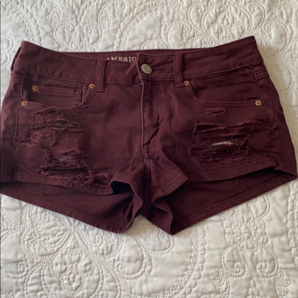 AE shortie destroyed shorts